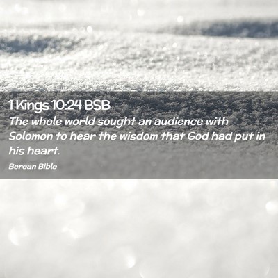 Picture 02 - 1 Kings 10:24 BSB - The whole world sought an audience with Solomon - Bible Verse Picture