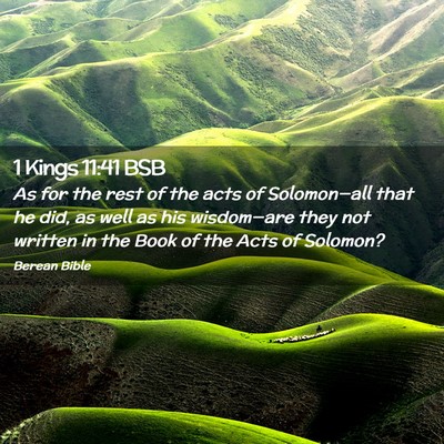 Picture 02 - 1 Kings 11:41 BSB - As for the rest of the acts of Solomon—all that - Bible Verse Picture
