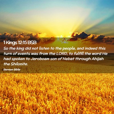 Picture 02 - 1 Kings 12:15 BSB - So the king did not listen to the people, and - Bible Verse Picture