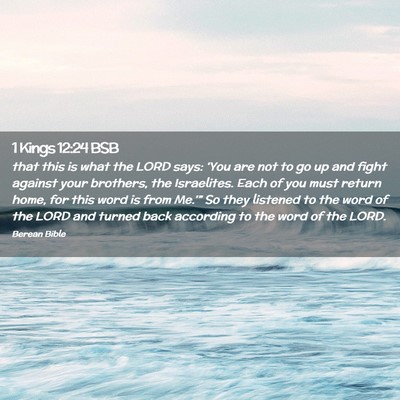 Picture 02 - 1 Kings 12:24 BSB - that this is what the LORD says: ‘You are not - Bible Verse Picture