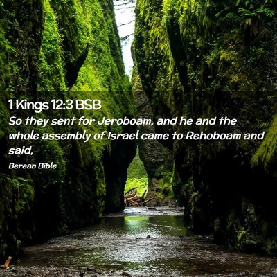 Picture 02 - 1 Kings 12:3 BSB - So they sent for Jeroboam, and he and the whole - Bible Verse Picture