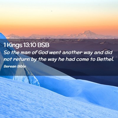 Picture 02 - 1 Kings 13:10 BSB - So the man of God went another way and did not - Bible Verse Picture