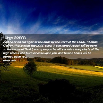 Picture 02 - 1 Kings 13:2 BSB - And he cried out against the altar by the word of - Bible Verse Picture