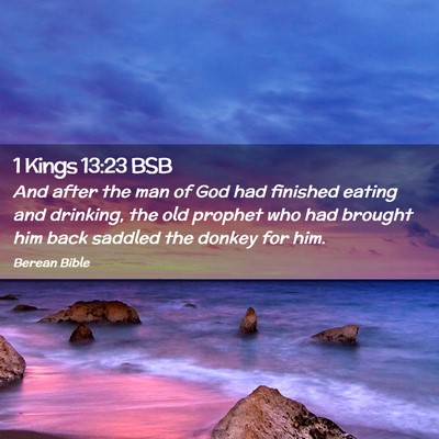 Picture 02 - 1 Kings 13:23 BSB - And after the man of God had finished eating and - Bible Verse Picture