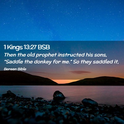 Picture 02 - 1 Kings 13:27 BSB - Then the old prophet instructed his sons, - Bible Verse Picture
