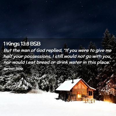 Picture 02 - 1 Kings 13:8 BSB - But the man of God replied, “If you were to - Bible Verse Picture