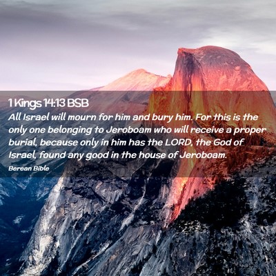 Picture 02 - 1 Kings 14:13 BSB - All Israel will mourn for him and bury him. For - Bible Verse Picture