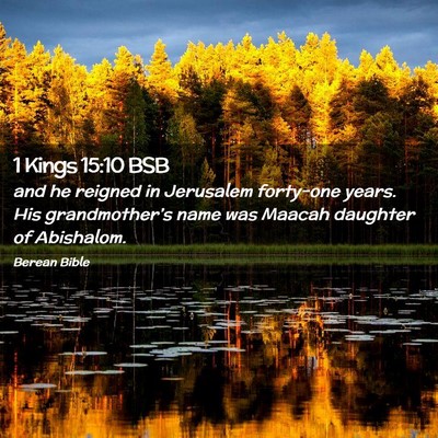 Picture 02 - 1 Kings 15:10 BSB - and he reigned in Jerusalem forty-one years. His - Bible Verse Picture
