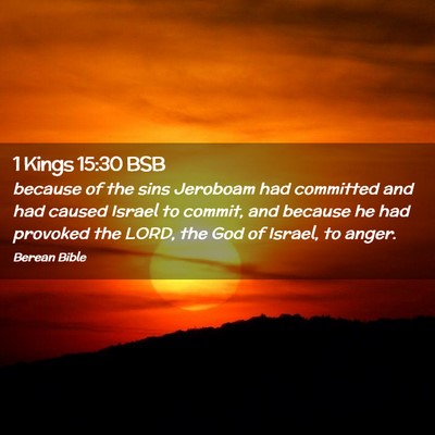 Picture 02 - 1 Kings 15:30 BSB - because of the sins Jeroboam had committed and - Bible Verse Picture