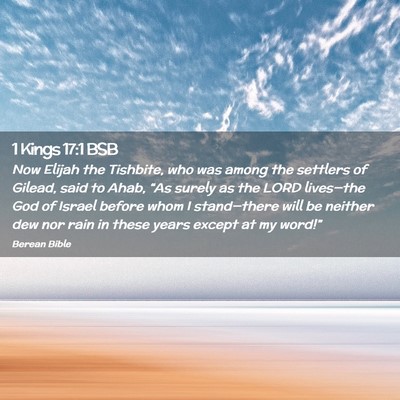 Picture 02 - 1 Kings 17:1 BSB - Now Elijah the Tishbite, who was among the - Bible Verse Picture