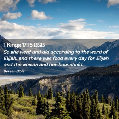 Picture 02 - 1 Kings 17:15 BSB - So she went and did according to the word of - Bible Verse Picture