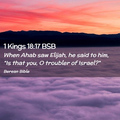 Picture 02 - 1 Kings 18:17 BSB - When Ahab saw Elijah, he said to him, “Is that - Bible Verse Picture