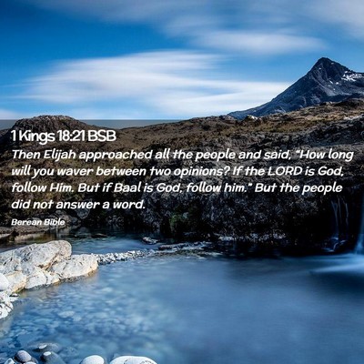 Picture 02 - 1 Kings 18:21 BSB - Then Elijah approached all the people and said, - Bible Verse Picture