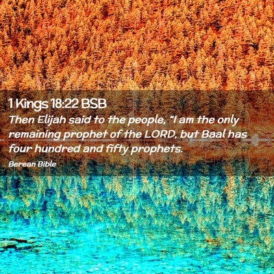 Picture 02 - 1 Kings 18:22 BSB - Then Elijah said to the people, “I am the only - Bible Verse Picture