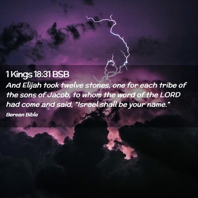 Picture 02 - 1 Kings 18:31 BSB - And Elijah took twelve stones, one for each tribe - Bible Verse Picture