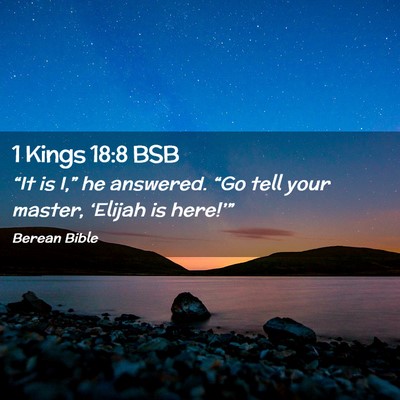 Picture 02 - 1 Kings 18:8 BSB - “It is I,” he answered. “Go tell your - Bible Verse Picture