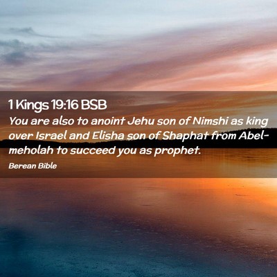 Picture 02 - 1 Kings 19:16 BSB - You are also to anoint Jehu son of Nimshi as king - Bible Verse Picture