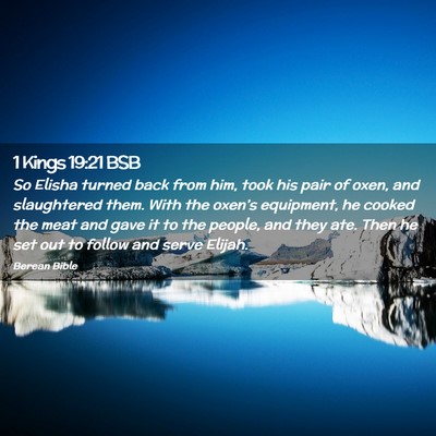 Picture 02 - 1 Kings 19:21 BSB - So Elisha turned back from him, took his pair of - Bible Verse Picture