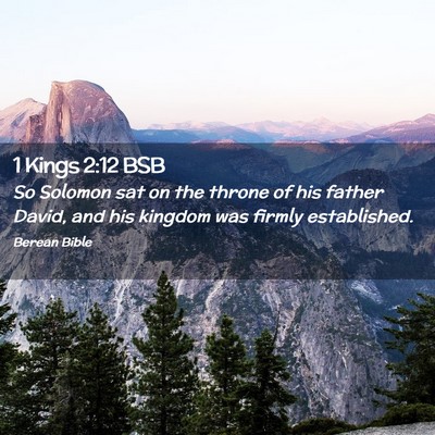 Picture 02 - 1 Kings 2:12 BSB - So Solomon sat on the throne of his father David, - Bible Verse Picture