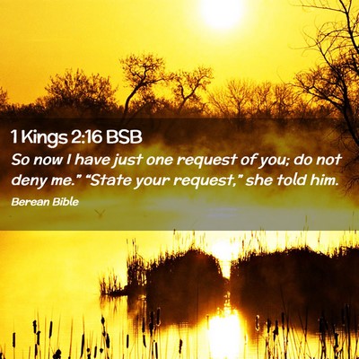 Picture 02 - 1 Kings 2:16 BSB - So now I have just one request of you; do not - Bible Verse Picture