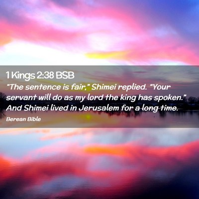 Picture 02 - 1 Kings 2:38 BSB - “The sentence is fair,” Shimei replied. - Bible Verse Picture