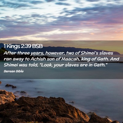 Picture 02 - 1 Kings 2:39 BSB - After three years, however, two of Shimei’s - Bible Verse Picture