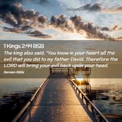 Picture 02 - 1 Kings 2:44 BSB - The king also said, “You know in your heart all - Bible Verse Picture