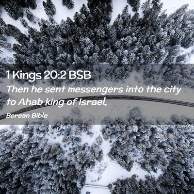 Picture 02 - 1 Kings 20:2 BSB - Then he sent messengers into the city to Ahab - Bible Verse Picture