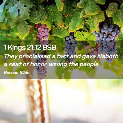Picture 02 - 1 Kings 21:12 BSB - They proclaimed a fast and gave Naboth a seat of - Bible Verse Picture