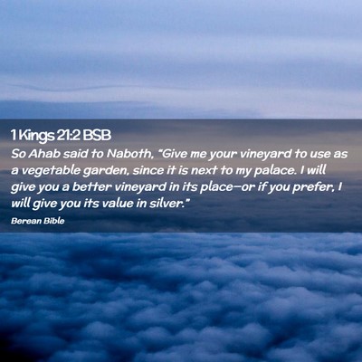 Picture 02 - 1 Kings 21:2 BSB - So Ahab said to Naboth, “Give me your vineyard - Bible Verse Picture