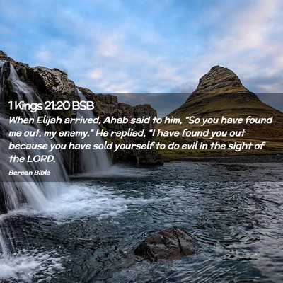 Picture 02 - 1 Kings 21:20 BSB - When Elijah arrived, Ahab said to him, “So you - Bible Verse Picture