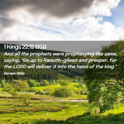 Picture 02 - 1 Kings 22:12 BSB - And all the prophets were prophesying the same, - Bible Verse Picture