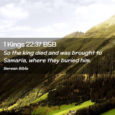 Picture 02 - 1 Kings 22:37 BSB - So the king died and was brought to Samaria, - Bible Verse Picture
