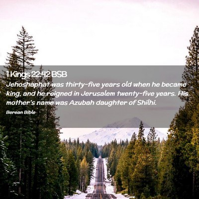 Picture 02 - 1 Kings 22:42 BSB - Jehoshaphat was thirty-five years old when he - Bible Verse Picture