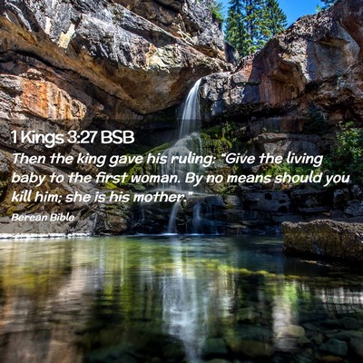 Picture 02 - 1 Kings 3:27 BSB - Then the king gave his ruling: “Give the living - Bible Verse Picture
