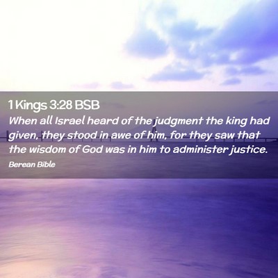 Picture 02 - 1 Kings 3:28 BSB - When all Israel heard of the judgment the king - Bible Verse Picture