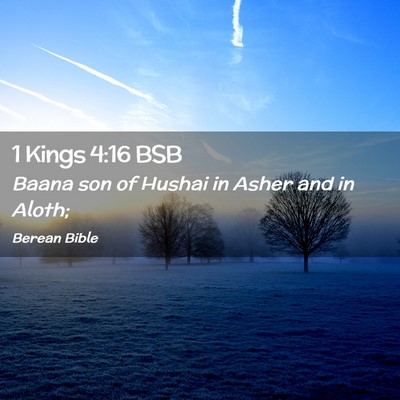 Picture 02 - 1 Kings 4:16 BSB - Baana son of Hushai in Asher and in - Bible Verse Picture
