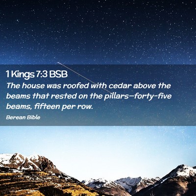 Picture 02 - 1 Kings 7:3 BSB - The house was roofed with cedar above the beams - Bible Verse Picture