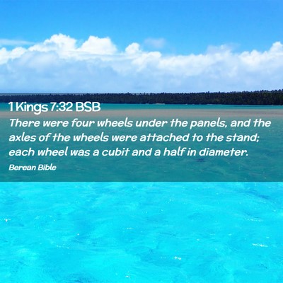 Picture 02 - 1 Kings 7:32 BSB - There were four wheels under the panels, and the - Bible Verse Picture