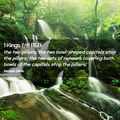 Picture 02 - 1 Kings 7:41 BSB - the two pillars; the two bowl-shaped capitals - Bible Verse Picture