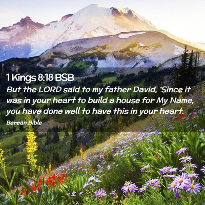 Picture 02 - 1 Kings 8:18 BSB - But the LORD said to my father David, ‘Since it - Bible Verse Picture