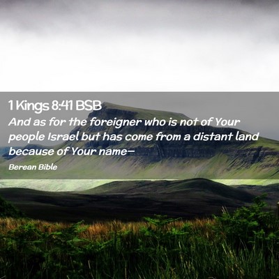 Picture 02 - 1 Kings 8:41 BSB - And as for the foreigner who is not of Your - Bible Verse Picture