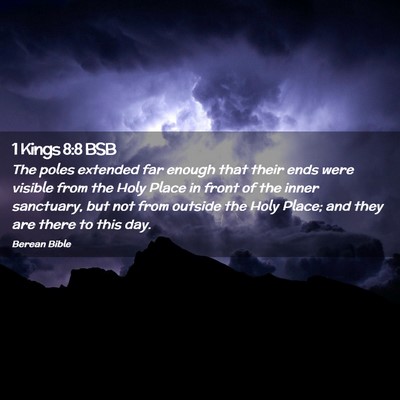 Picture 02 - 1 Kings 8:8 BSB - The poles extended far enough that their ends - Bible Verse Picture