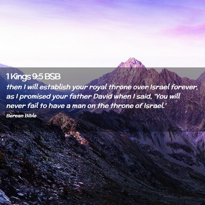Picture 02 - 1 Kings 9:5 BSB - then I will establish your royal throne over - Bible Verse Picture