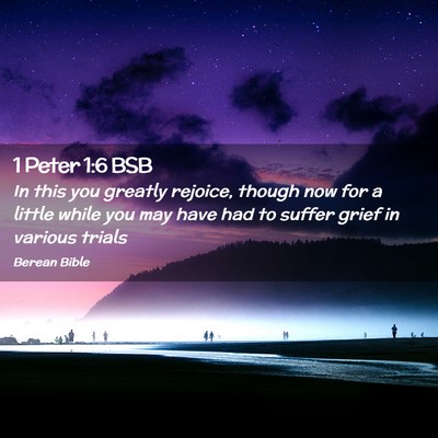 Picture 02 - 1 Peter 1:6 BSB - In this you greatly rejoice, though now for a - Bible Verse Picture