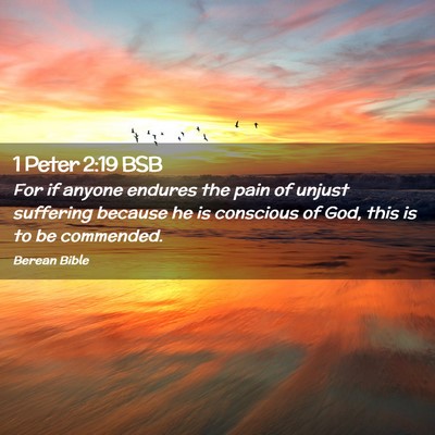 Picture 02 - 1 Peter 2:19 BSB - For if anyone endures the pain of unjust - Bible Verse Picture