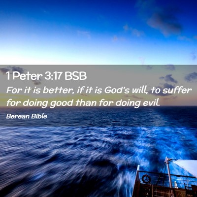 Picture 02 - 1 Peter 3:17 BSB - For it is better, if it is God’s will, to - Bible Verse Picture