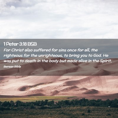 Picture 02 - 1 Peter 3:18 BSB - For Christ also suffered for sins once for all, - Bible Verse Picture