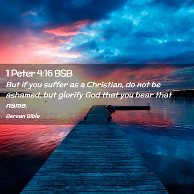 Picture 02 - 1 Peter 4:16 BSB - But if you suffer as a Christian, do not be - Bible Verse Picture