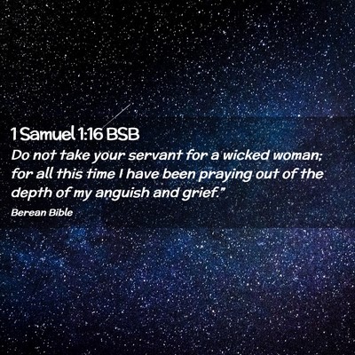 Picture 02 - 1 Samuel 1:16 BSB - Do not take your servant for a wicked woman; for - Bible Verse Picture